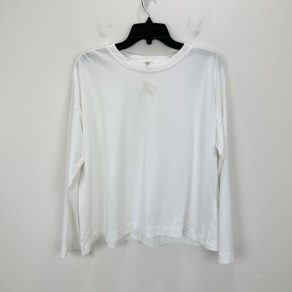 Madewell Easy Crewneck Long Sleeve Tee Top Oversized Relaxed White Basics S NWT - Picture 7 of 13